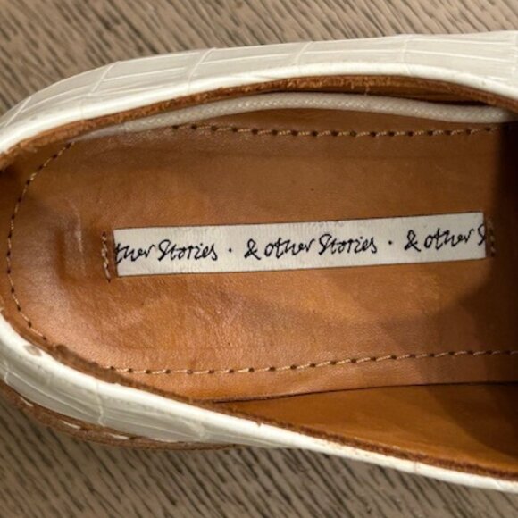 & Other Stories Platform Leather Croc Oxfords - Picture 8 of 16